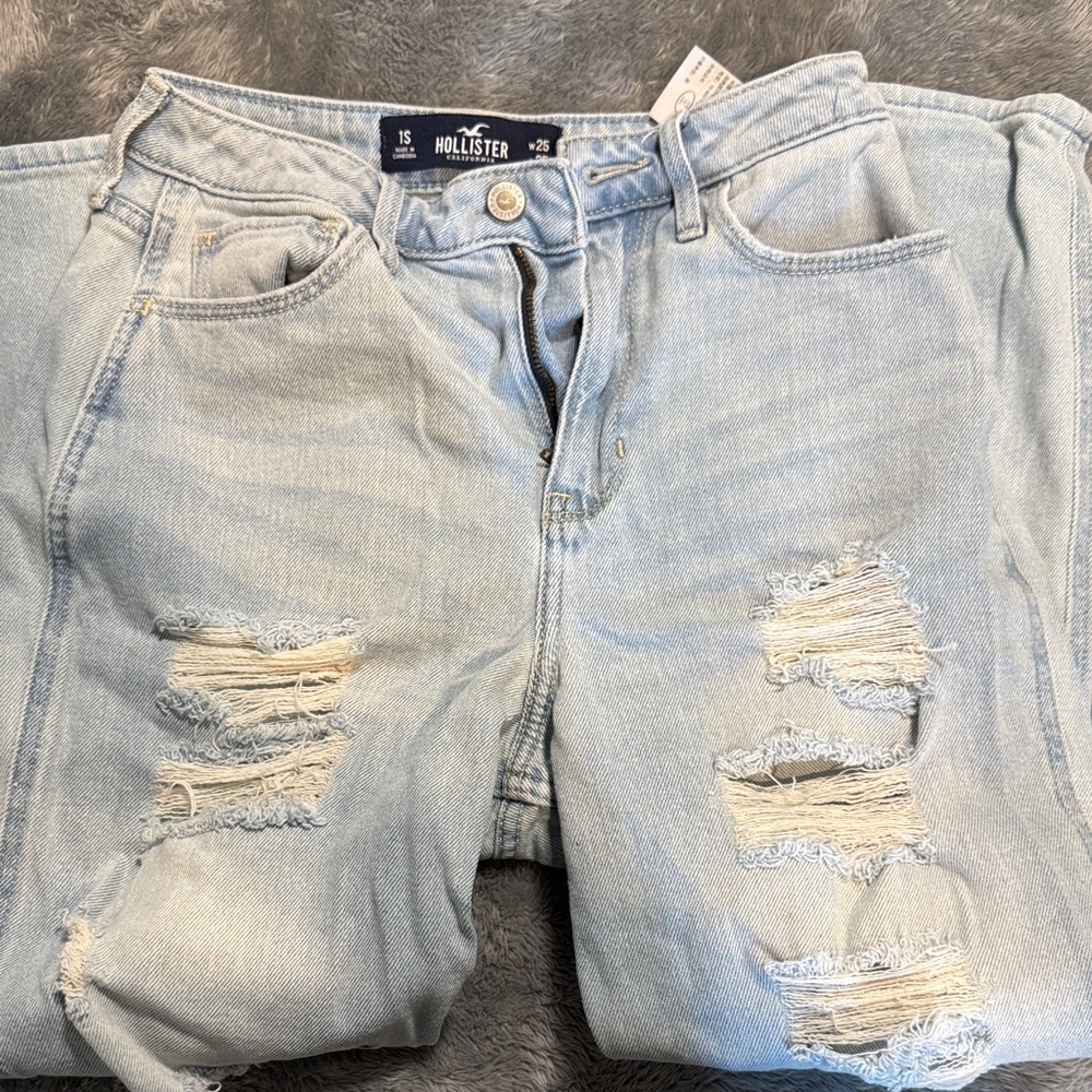 Hollister Light Blue Ripped Jeans